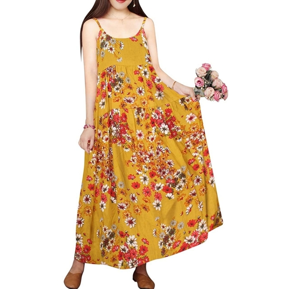 Dresses & Skirts - Long maxi dres Loose Bohemian Floral Print Dresses